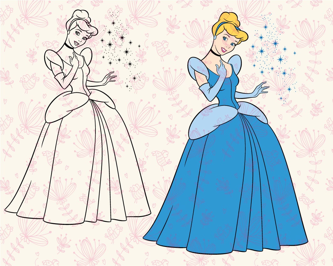 Disney princess Cinderella SVG cutting ESP vector instant download from