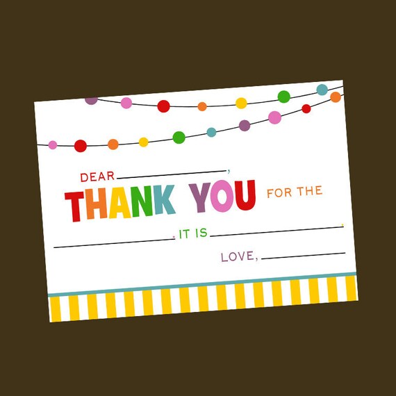 items similar to fill in the blank rainbow thank you