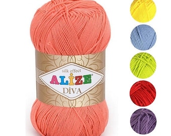 Yarn Alize Diva yarn 100% microfiber yarn acrylic yarn hypoallergenic yarn microfiber thread acrylic thread summery yarn microfiber string