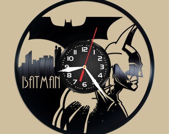 Batman Vinyl Clock Handmade Art DC Comics Vinyl Record Clock Art Decor Gift for Fans Home Decor Unique Christmas Gift Gotham DC Comics Art