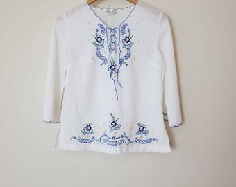 Vintage Lily Embroidered Top