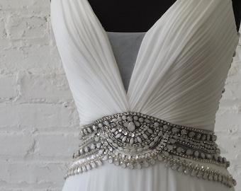 Flapper wedding dress 1920s art deco Gatsby bridal gown Bling