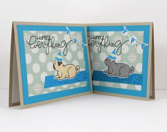 Pug Birthday Card, Pug Card, Pug Happy Everything Card