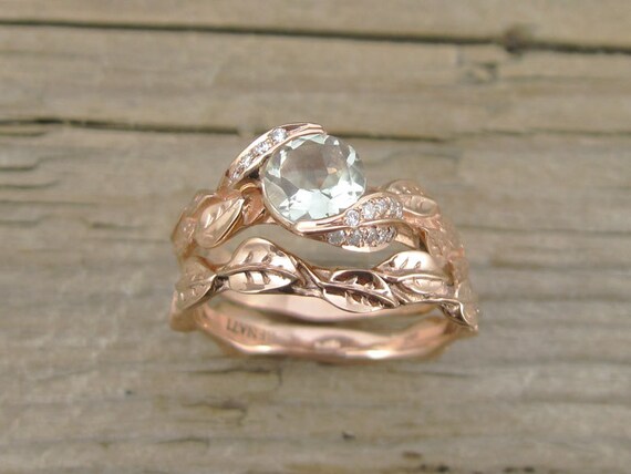 wedding set rose gold engagement ring set leaves ring set leaf ring set leaf wedding ringsgreen amethyst engagement set bridal set - Engagement And Wedding Ring Set wedding set rose gold engagement ring set leaves ring set leaf ring set leaf wedding ringsgreen amethyst engagement set bridal set - Engagement And Wedding Ring Set