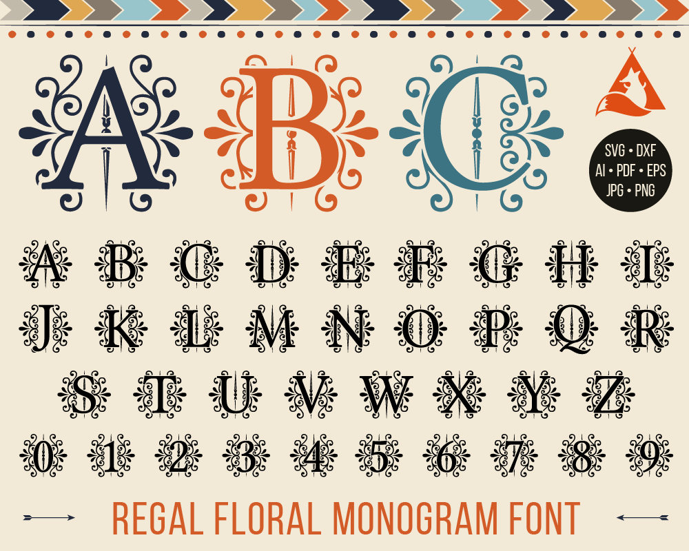 Download Floral Font Svg Floral Monogram Regal cut Letters Svg Floral
