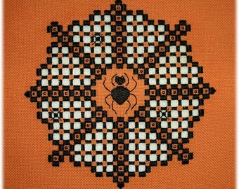 Hardanger embroidery - Eek! Spider's web