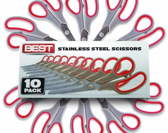 Best 8 Inch Stainless Steel Blade Scissors, Pack of 10