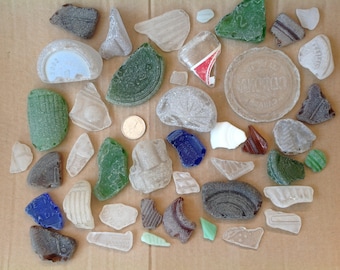 50 plus Rare Patterned sea glass Mosaics Sea glass jewellery Sea glass crafts Beach stones Jewellery supplies Bulk beach glass Sea glass