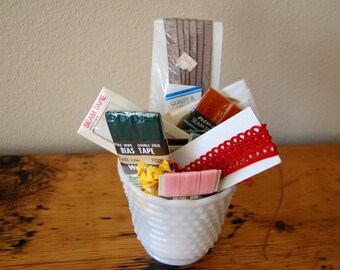 Vintage Sewing Supplies Bias Tape Rick Rack Elastic Seam Binding from The Eclectic Interior