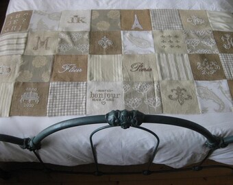 Cross stitch pattern FRENCH QUILT - french country,white,linen,needlepoint,embroidery,quilting,sewing,patchwork,burlap,hessian,diy