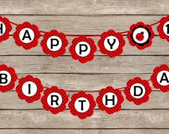 Ladybug Birthday Banner