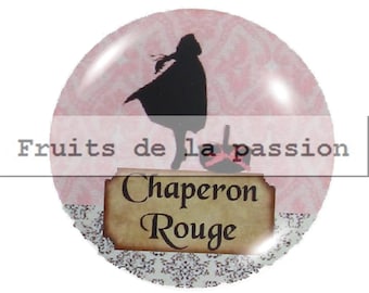 1 cabochon 25mm round glass, tales, fairy tale