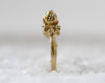 Nature Ring, Succulent Jewelry, Botanical Jewelry, Gold Filled Ring, Woodland Ring, Leaf Ring, Nature Inspired Jewelry, Dainty Ring