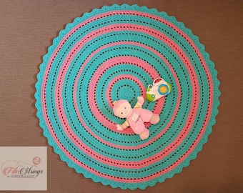 110cm Rug | Handmade Crochet Doily Rug | Crochet Rug | Round Rug | 43inches Rug