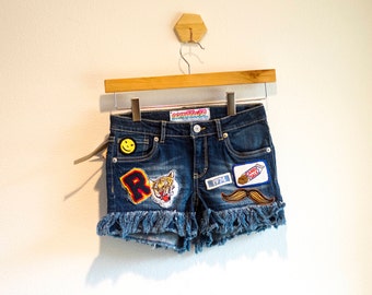 Little Girls Patched Shorts