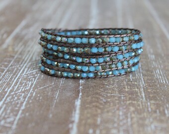 blue crystal wrap bracelet
