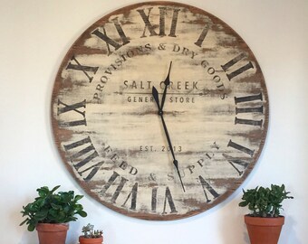 Antiqued General Store Oversized wall clock