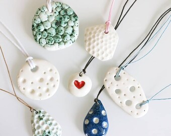 Ceramic necklace - handmade jewelry - ceramic jewelry - pendant - ceramic pendant