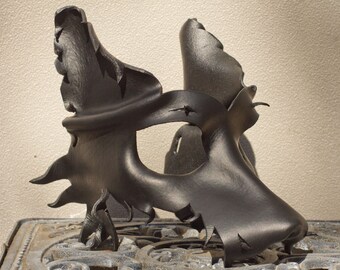 Leather Wolf Mask for Men and Women in Black