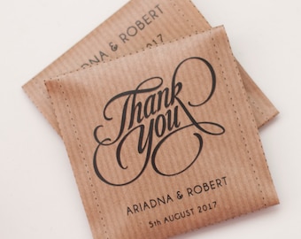 Thank you Tea bags - Custom text and design available - Wedding favour tea bag - Guest Favor Thank you