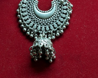 Pure Silver Sami Broad Chandbali main image 1