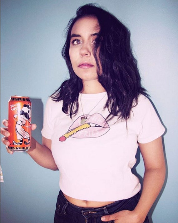 French Fries shirt, graphic tee, lips shirt, vegan shirt, food tee, womans