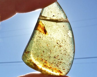 4.3cm Polished AMBER Pendant with Orange and Yellow Amber from Chiapas, Mexico - Natural Amber Stone For Amber Jewelry Making 31949