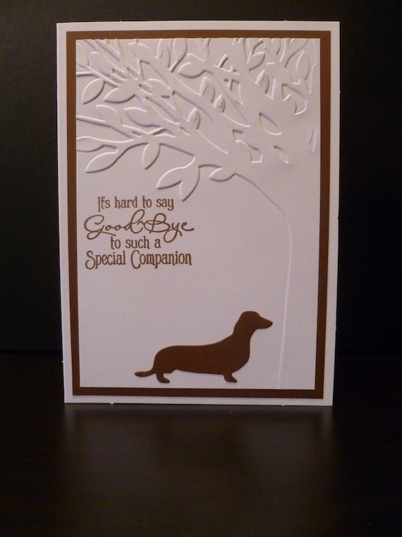 handmade brown dachshund sympathy card brown doxie sympathy