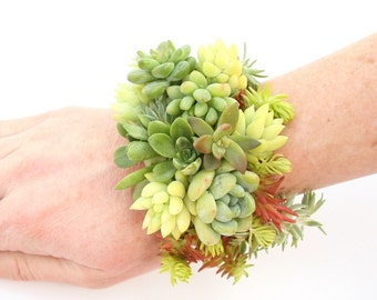 Jungle Nights Succulent Botanical Cuff Bracelet