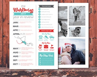 Custom Infographic Christmas, New Year or Holiday Card