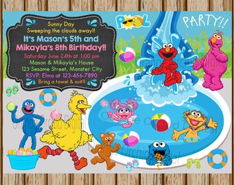 Elmo pool party | Etsy