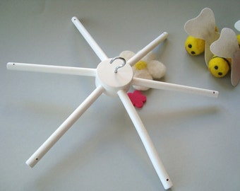 Wood mobile hanger. Baby mobile frame. Wood mobile base