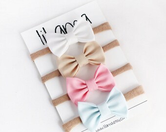 Baby Headbands - Baby Girl Bow Headband - Bow Headband Set - Baby Bow Headbands - Nylon Headbands - Baby Headband Set - Baby Headband Bows
