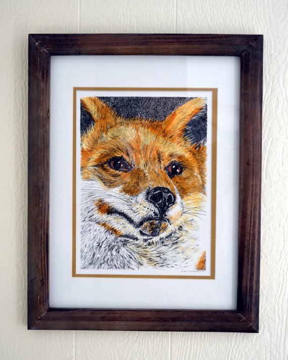 Red Fox Original Pen And Ink Drawing