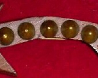 SALE Haley's Comet Wooden Arrow Coat Brooch Deco Pin Handsome Vintage Hand Carved Figural Wood and Brass Arrow Brooch