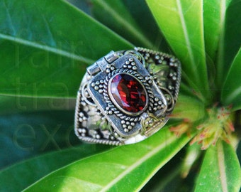 Garnet Ring with Locket