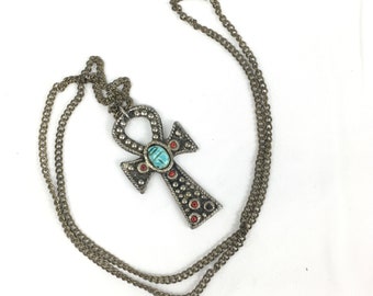 Egyptian Ankh Necklace Vintage Egyptian Jewelry Scarab Jewelry Cleopatra Cosplay