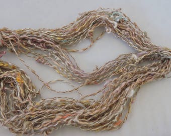 Handspun Art Yarn With Knots Saori Kid Mohair Merino Chocolate 18-20