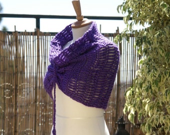 Purple Crochet Neckwarmer / Cowl