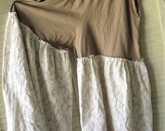 ON HOLD for Jeannie/ Restructured Palazoos/ Knit and Flannel/ Wide Leg Pants/ / Restyled Clothing/ Sheerfab Funwear