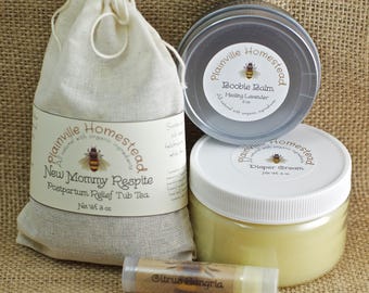 New Mommy Rescue Set || Postpartum Care || Baby Shower Gift || Organic Postpartum || Anniversary || Birthday