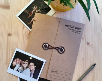 Instax Wide Photo Album for 32 Photos. Instax Photo Album for Instax Wide 300, 210, 200, FP-100C, Lomo’Instant Wide. Dark Brown (Kraft).