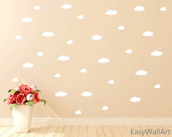 Floating Clouds Wall Decal Clouds Wall Pattern Clouds Vinyl Wall Art Decor for Living-room, Bedroom, Nursery & Cloud Wall Stickers #P4