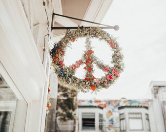 Peace Sign, Flowers, Wall Art, Print, Decor, Hippie, Haight and Ashbury, San Francisco, Digital Download