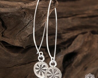 Sterling silver, Drop Earrings, Long dangle Earrings, Silver Lightweight Earrings, Sterling Silver 925, Boho KS-120