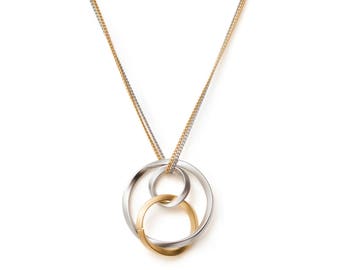 Three circles necklace karma necklace eternity minimalist necklace infinity necklace silver circle necklace 3 circle necklace triple circle