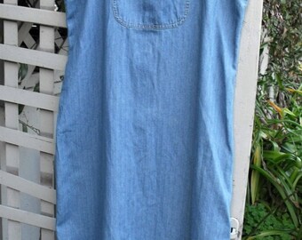 Overall Style Jumper/ Denim Jumper/ Vintage Denim Dress/ Thrifted Denim/ Farmhouse Chic/ Funky Funwear/ Shabbyfab Thrift