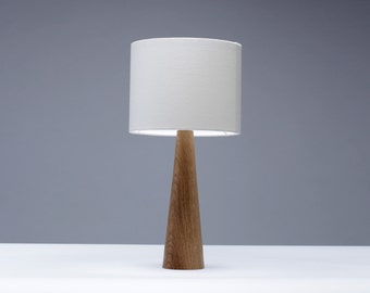 Oak table lamp Cone shape 41cm / bedside lamp / small table lamp