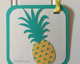Pineapple Gift Tags - Tropical Fruit Party Decorations Favor Treat Tags