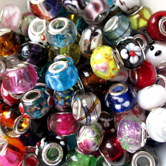 Wholesale Lot 100 Piece Mix European Large Hole Beads 4